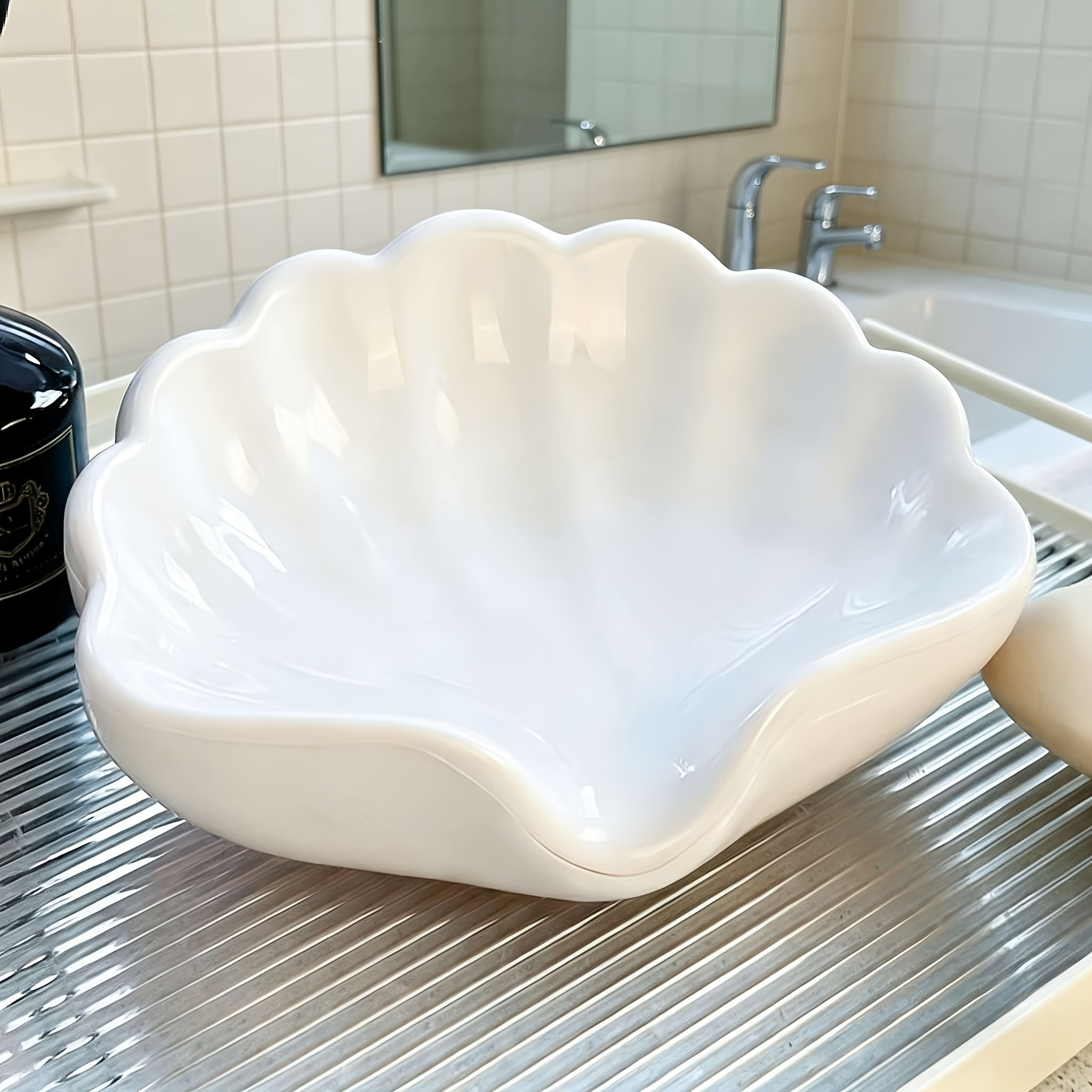 Nordic Style Seashell Soap Dish and Soap Net Set, 2pcs
